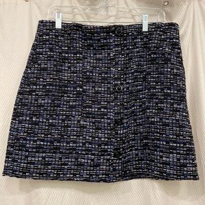 Blue button up mini skirt